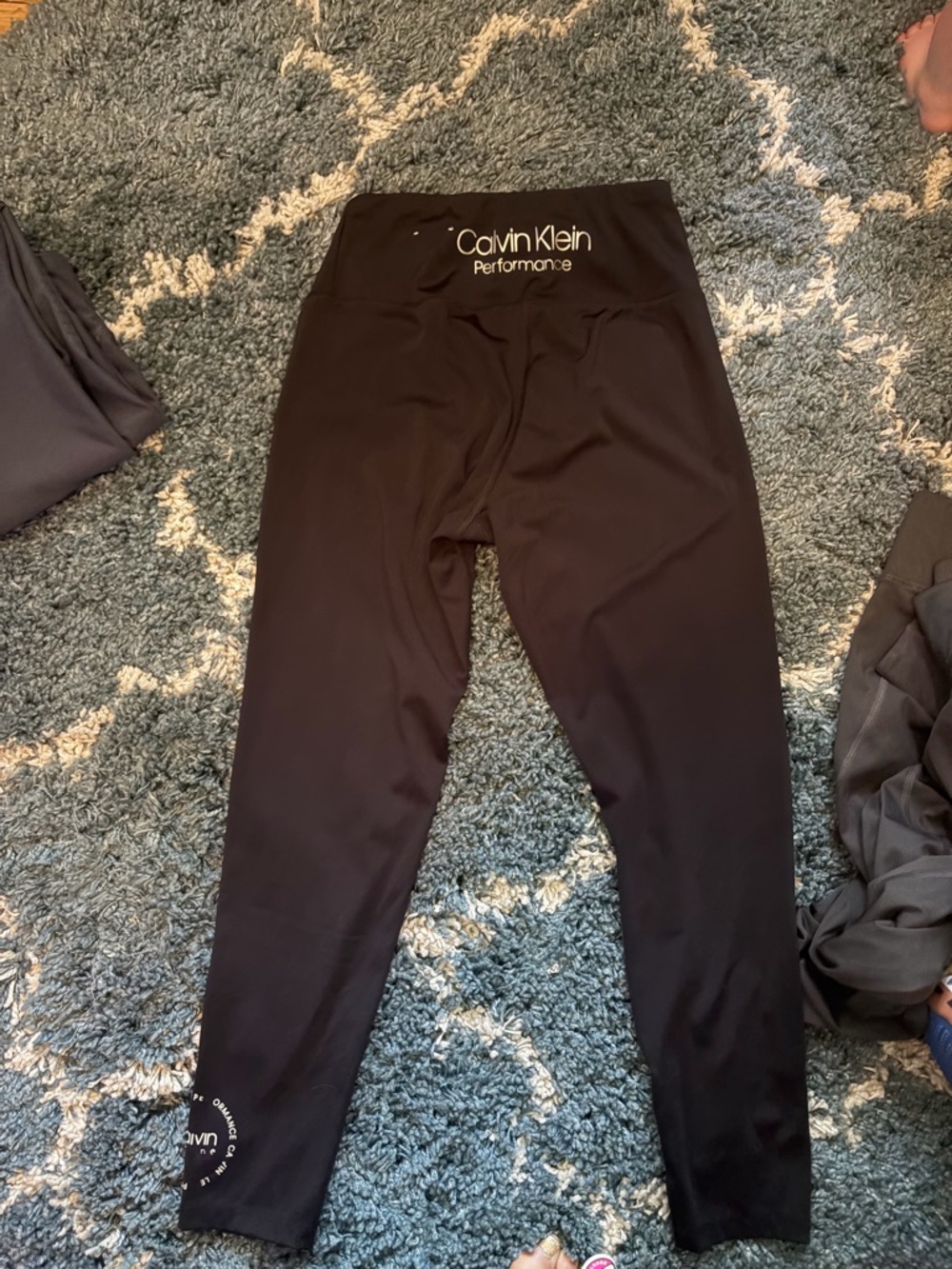 Calvin Klein Black Performance Leggings with White Logo
